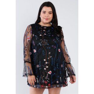 Lace Neck Mini Dress